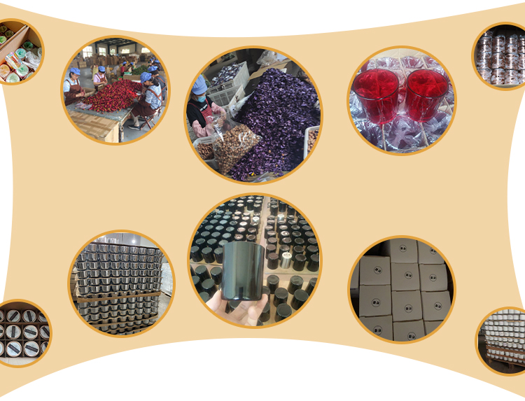 Label Custom Gift Decorative Dry Flower Glass Jar Gel Wax Scented Jelly Candles 24