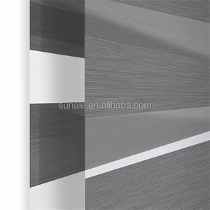 100% poliéster cebra tela ciega estilo francés patrón Vertical persianas ventanas francesas incorporado hoteles habitación sombreado - Product Image 5