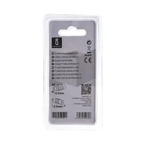 Conector de antena de TV blanco (2 unidades) + toma de TV uno a uno, ideal para instalaciones de antena y transmisión de señal. - Product Image 3