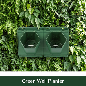 Green <b>Wall</b> <b>Planter</b> Modular <b>Vertical</b> Garden Plastic <b>Planters</b> with Drainage Holes for Flower Green Plants Modern Eco-Friendly - Product Image 1