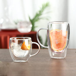 Tazza da <span class=keywords><strong>caffè</strong></span> resistente al calore in <span class=keywords><strong>vetro</strong></span> borosilicato all'ingrosso della fabbrica <span class=keywords><strong>vetro</strong></span> a doppia parete isolato personalizzato <span class=keywords><strong>con</strong></span> manico - Product Image 3