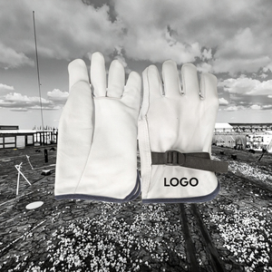 Guantes de Trabajo de Piel de Cabra Blanca de Alta Calidad, con Muñequera Ajustable, Resistentes, Personalizables, Talla <span class=keywords><strong>2XL</strong></span>, Protección Laboral, Industria, Conducción - Product Image 3