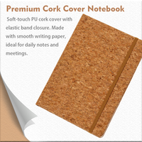 Coffret cadeau bureau écologique liège personnalisé: carnet notes+stylo+tapis bureau. Cadeau affaires promo avec impression logo