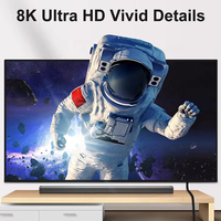 Câble vidéo de jeu haute définition 8K 4K 1.4, câble coaxial torsadé en PVC, 0.5M-2M pour moniteur PC