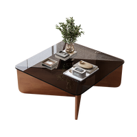 Table basse carrée en verre trempé NKAHS, style moderne et minimaliste, résistante aux rayures, table centrale créative de luxe pour petit salon