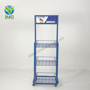 Tùy chỉnh thiết kế đồ uống Kim Loại hiển thị đứng bán lẻ Rack hiển thị rượu vang Rack hiển thị - Product Image 4