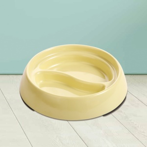 Round Slow <b>Feeder</b> Pet Bowl Non Slip Plastic <b>Cat</b> Dog Slow Eating Food Bowl - Product Image 1