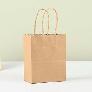 Sac en papier kraft biodégradable avec poignées, design imprimé personnalisable, sacs à emporter pour restaurant, sacs en papier pour supermarché - Product Image 3