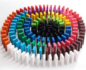 Offerta Speciale: Set di 120 Blocchi Domino in Legno Arcobaleno, Gioco Educativo <span class=keywords><strong>Montessori</strong></span> per l'Apprendimento Precoce dei Bambini - Product Image 3