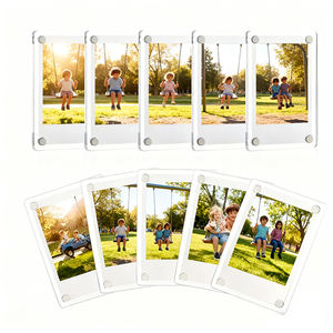 Customized Clear Acrylic Fridge Magnetic Frame <strong>Polaroid</strong> <strong>Photo</strong> Refrigerator Magnet Picture Frame - Product Image 1