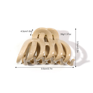 Nuevo Clip Grande para el Cabello de Cristal Suave con Diseño de Calabaza y Tiburón, Horquilla de Moda con Estilo Sofisticado para la Parte Trasera de la Cabeza - Product Image 4