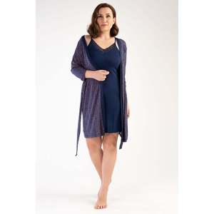Conjunto de Túnica con Tirantes de Viscosa y Bata de Manga 3/4 para Mujer, Talla XXL, Ropa de Dormir - Product Image 6
