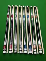 Vente en gros de queues de billard américaines de haute qualité de 13 mm, fabriquées à la main, avec fût en fibre de carbone et manche en bois d'érable, joint en acier.