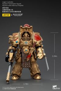 Figura de Acción JOY <span class=keywords><strong>Toy</strong></span> Warhammer Aquilon Terminator <span class=keywords><strong>Squad</strong></span>, Aquilon con Infernus Firepike, Escala 1/18, 5.4 Pulgadas, Modelo Coleccionable Mecha - Product Image 6