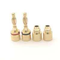 Conector Banana de Latón OEM de 4mm, Chapado en Oro, Tipo de Bloqueo con Tornillo, para Amplificador Hi-Fi, Cine en Casa, Monitor de Estudio, Cable de Altavoz, Equipo de Prueba