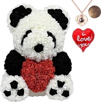Ours en roses artificielles, ours en fleurs éternelles, coffret cadeau pour la Saint-Valentin, la fête des mères, un anniversaire, une remise de diplôme, avec lumière LED
