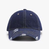 Casquette de baseball personnalisée en denim vierge usée unisexe en tissu denim vieilli chapeau de papa luxe casquette en jean bleu délavé Gorras