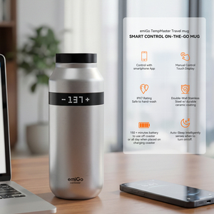 Taza <span class=keywords><strong>de</strong></span> Café Eléctrica Recargable EmiGo <span class=keywords><strong>de</strong></span> 475 ml, Material Libre <span class=keywords><strong>de</strong></span> BPA, Termostato Inteligente, Taza <span class=keywords><strong>de</strong></span> Viaje con Pantalla - Product Image 2