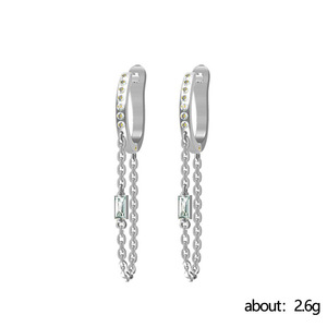 Orecchini a Catena con Nappine per Donne, Gioielli Eleganti con Pietre Scintillanti - Product Image 5