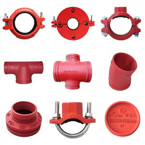 Cho FM đã được phê duyệt tùy chỉnh 1 "-12" cứng nhắc linh hoạt rãnh mạ cao khớp nối phụ kiện đường ống màu đỏ dễ uốn sắt mặt bích lửa - Product Image 3