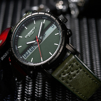 Jam Tangan Digital Quartz Analog Tahan Air, Tahan Benturan, Bercahaya, Murah untuk Pria
