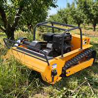 Tondeuse à fléaux télécommandée sur chenilles 800 mm avec accessoire de déneigement en option pour clôtures agricoles