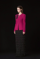 Toptan Fiyat Orman Gülü ve Mücevher Koyu Pembe Peplum Ceket Kadın Blazer 2 Cepli Polyester/Pamuk Nefes Alabilen ODM Vietnam