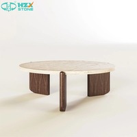Dalle de marbre travertin naturel HZX, polie, durable, écologique, pour villa, salle à manger, salon, mobilier en pierre, beige café