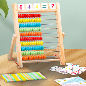 Montesori mainan penghitung pendidikan balita multifungsi Stan nomor perhitungan kayu <span class=keywords><strong>Abacus</strong></span> untuk anak-anak matematika
