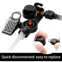 Kit de surveillance d'écouteur UV-5R Baofeng à 2 broches et 2 fils Radio talkie-walkie avec grand micro PTT Casque à tube acoustique