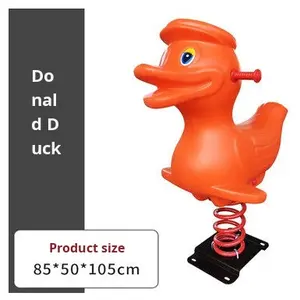 Cavallo a dondolo in plastica per esterni, a forma di animale da fattoria, singolo, stile cartone animato, per asili e parchi comunitari - Product Image 3