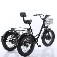 Triciclo de Pedales para Mujer de 20 Pulgadas con Bicicleta de 3 Ruedas Personalizada de Acero y Aluminio de 30 KG, Rueda Grande, para Nieve, para Adultos, Tipo de Pedal Ordinario