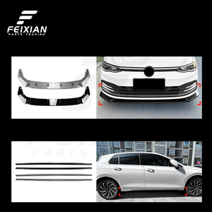 Kit Carrozzeria Completo 2020-2024 per VW <span class=keywords><strong>Golf</strong></span> Mk8 Versione Standard: Labbro Anteriore, Minigonne Laterali, Spoiler Posteriore e Alettone Tetto - Product Image 3