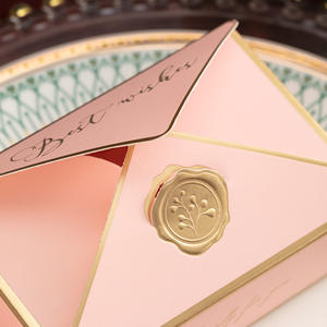 Boîte à papier dorée rouge bleue de qualité supérieure avec poignée pour bonbons, biscuits, chocolats, macarons, emballage cadeau de mariage - Product Image 4