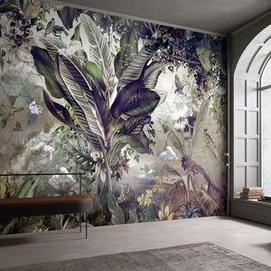 Mural de Pared con Vegetación Tropical, Papel Tapiz con Plantas de la Naturaleza para Decoración de Dormitorios y Salas de Estar - Product Image 1