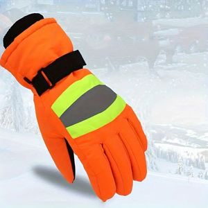 Guantes Reflectantes de Seguridad Vial, Guantes Térmicos de Forro Polar para Clima Frío, Deportes al Aire Libre, Correr, Esquí, Guantes de Invierno para Mujer - Product Image 2