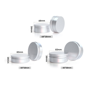 Màn hình in ấn logo tóc Sáp bom mát Jar râu Balm container kim loại nhôm thiếc Bạc Matte đen bao bì lọ kim loại lon - Product Image 3