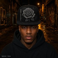 Casquette Snapback à visière plate, brodée, 5 panneaux, style Trucker, avec face avant en mousse et filet, style West Coast Gothic Chicano Urban Streetwear, en gros