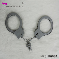 Menottes en plastique grises pour adultes, accessoires de déguisement amusants, accessoires de costume, vêtements, cosplay, cadeau de fête, unisexe, Halloween, jeu de rôle, jouet