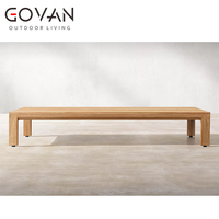 Table basse de patio moderne de luxe en teck massif, résistante aux intempéries, pour jardin, villa, balcon