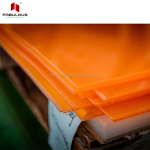 Sans impuretés personnalisé irisé <span class=keywords><strong>feuille</strong></span> <span class=keywords><strong>de</strong></span> stratifié acrylique fonte Usinable 5mm transparent Orange couleur <span class=keywords><strong>feuille</strong></span> acrylique - Product Image 2