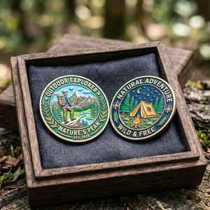Monedas Conmemorativas Elegantes de Metal Pulido, Detalladas en Latón, Simbólicas para Aniversarios, Icónicas, Refinadas, de Calidad Superior, Gruesas y Resistentes - Product Image 1