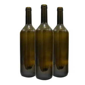 Botella de vino de copa de Burdeos rojo, 1 litro, 1000 ml, color verde antiguo, venta al por mayor
