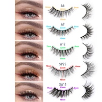 Vente en gros de faux cils synthétiques vegan naturels humains 3d soie pleine bande