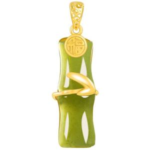Colgante de Jade Natural de Hotan, Jade Bambú, Nefrita, Plata S925, Joyería para Mujer, Estilo Chino, Regalo con Certificado de Tasación D372 - Product Image 5