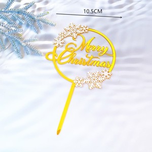 ท็อปเปอร์เค้กอะคริลิคคริสต์มาสลายน้ำผึ้งและรสหวาน แบบสองชั้น ของตกแต่งงานปาร์ตี้สุขสันต์วันคริสต์มาส - Product Image 6