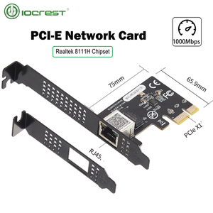 การ์ดเชื่อมต่อเครือข่าย Gigabit PCIe คุณภาพสูง 10/100/1000 Mbps Realtek RTL8111H พอร์ตเดียว สำหรับใช้งานกับเซิร์ฟเวอร์ แบบมีสาย 1 พอร์ต - Product Image 1