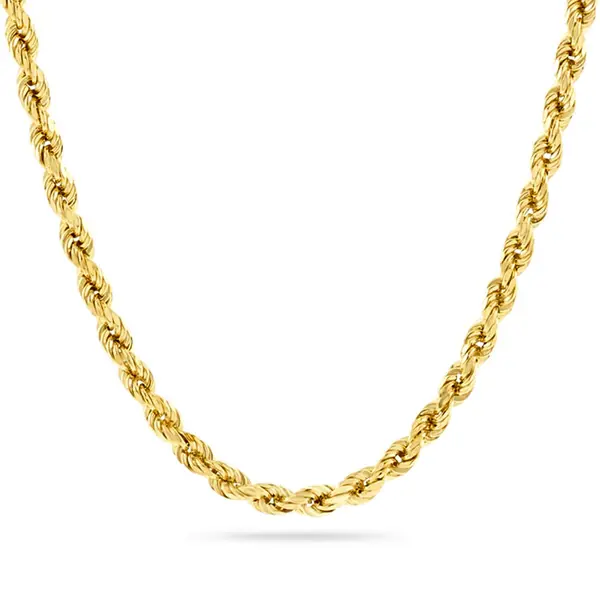 AAA GEMS 925 Silver Bulk Diamond Cut 2mm 3mm 4mm Rope Chain 24k Real Gold Plated Chain Necklace for Women and Men