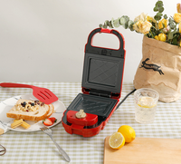Pembuat Waffle Digital Portabel Elektrik Anti Lengket 600W Dapat Diisi Ulang USB dengan Pengatur Waktu, Alat Dapur Pintar Berbahan Aluminium yang Dapat Diganti