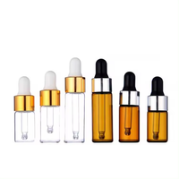 Flacons compte-gouttes miniatures en verre ambré transparent pour huiles essentielles et crèmes de soin de la peau, échantillons de test avec échantillons gratuits